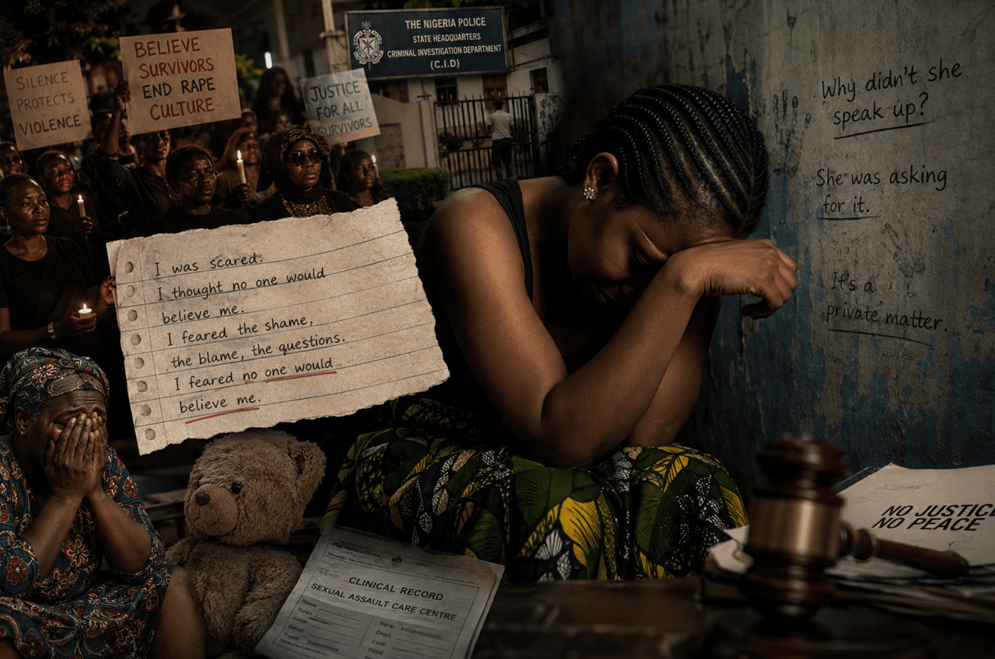 AI illustration of: I feared no one would believe me’ survivor says as Odogwu of Asaba rape case exposes why most survivors in Nigeria fear reporting abuse